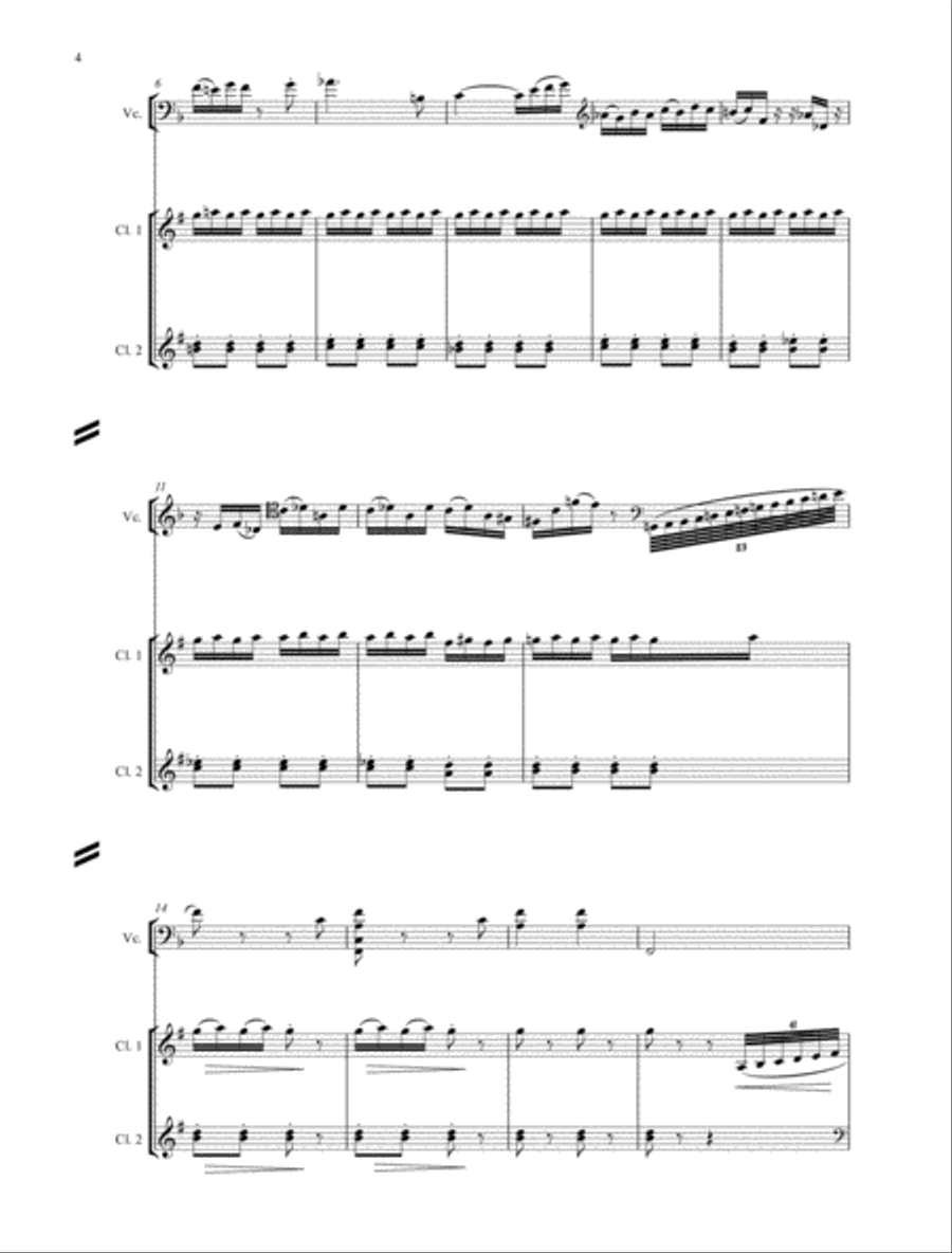 Three Pieces for Violoncello and Winds (Score) Concert Band scores gallery preview page 4