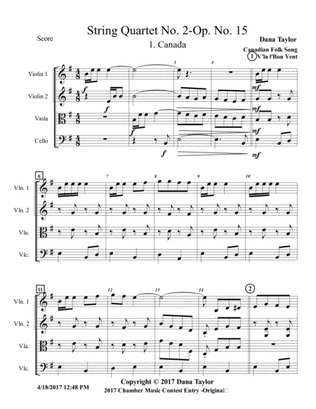 String Quartet 2 Opus 15 No 1-Canada