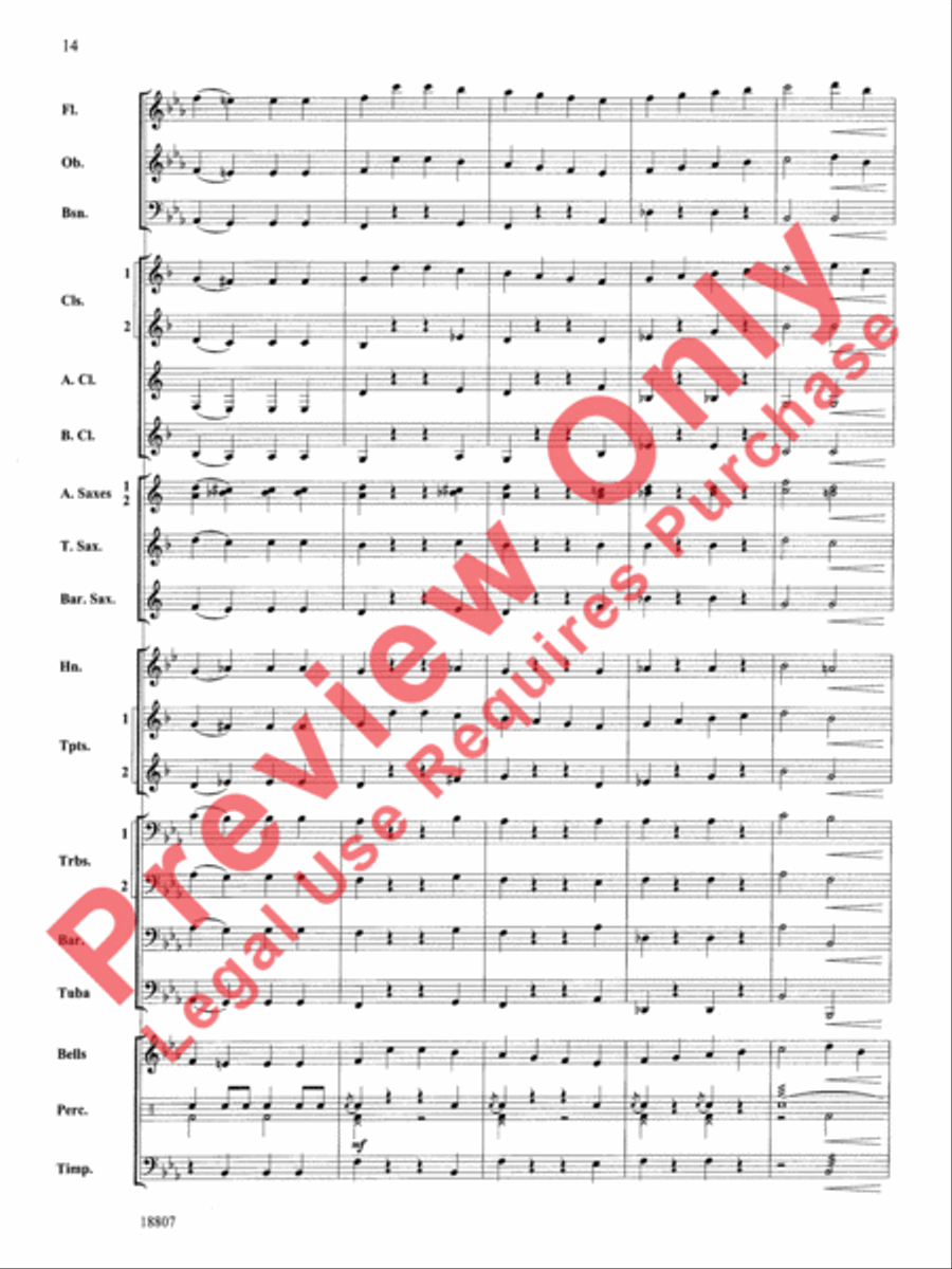 Beethoven's Fifth Christmas Concert Band scores gallery preview page 15