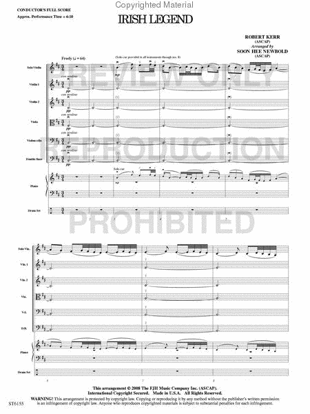 Irish Legend by Robert Kerr String Orchestra - Sheet Music