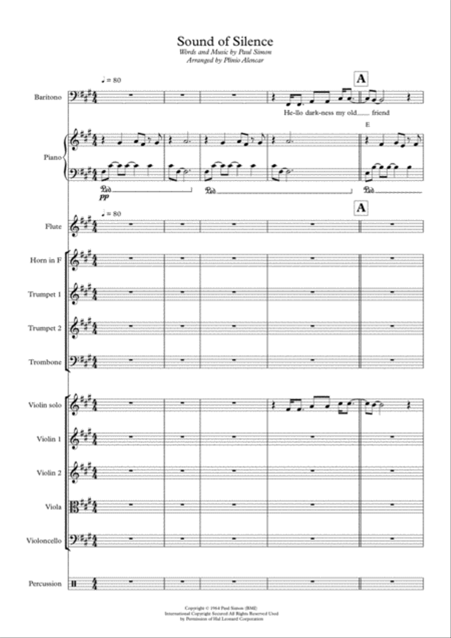 The Sound Of Silence Piano, Vocal, Guitar scores gallery preview page 1