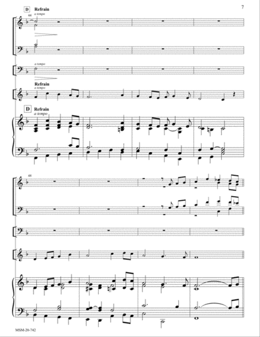 Hail Thee, Festival Day 4-Part scores gallery preview page 6