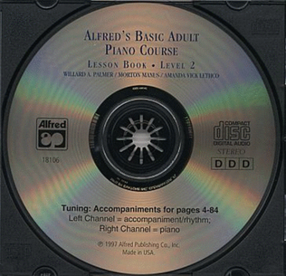 Book cover for Alfred's Basic Adult Piano Course - CD (Lesson Book, Level 2)