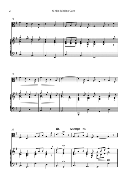 O Mio Babbino Caro - for viola solo (with piano accompaniment) image number null