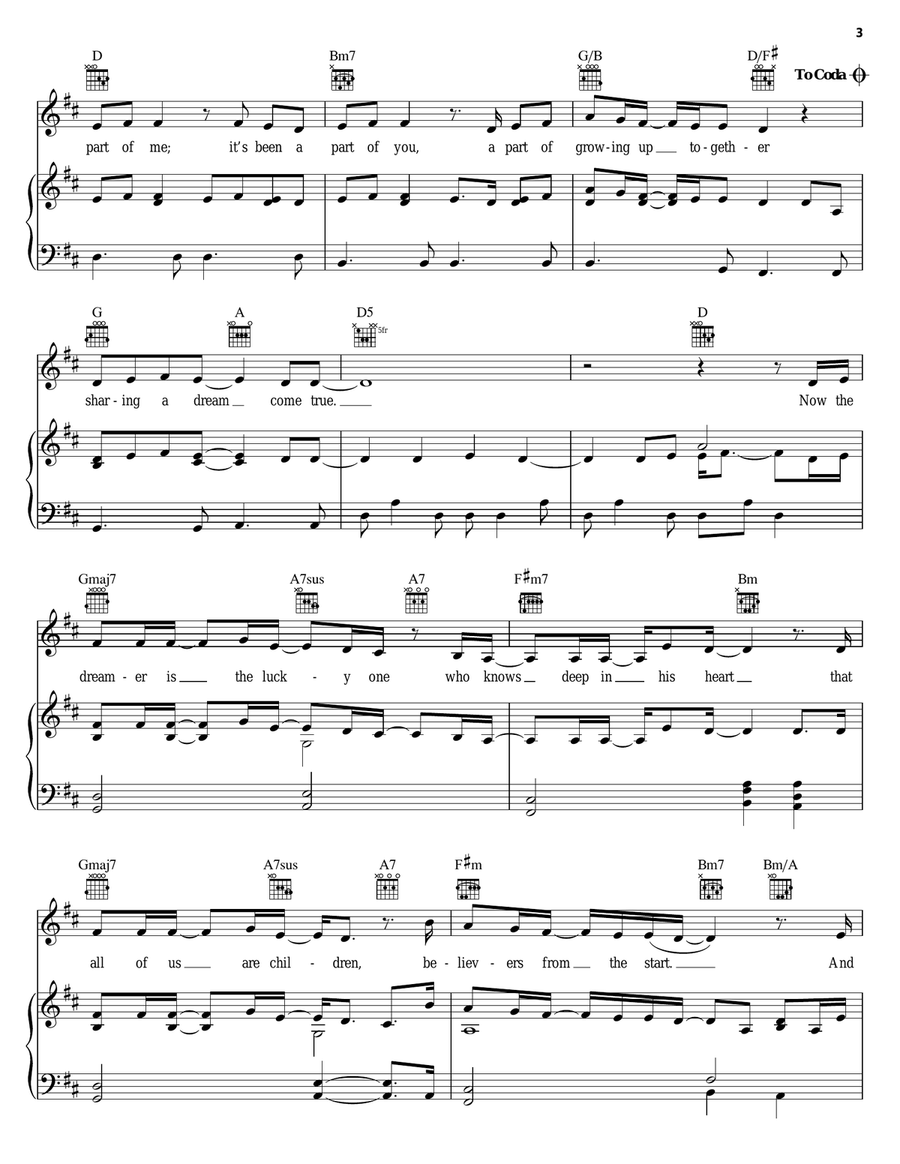 Share A Dream Come True Share A Dream Come True Piano, Vocal, Guitar scores gallery preview page 3
