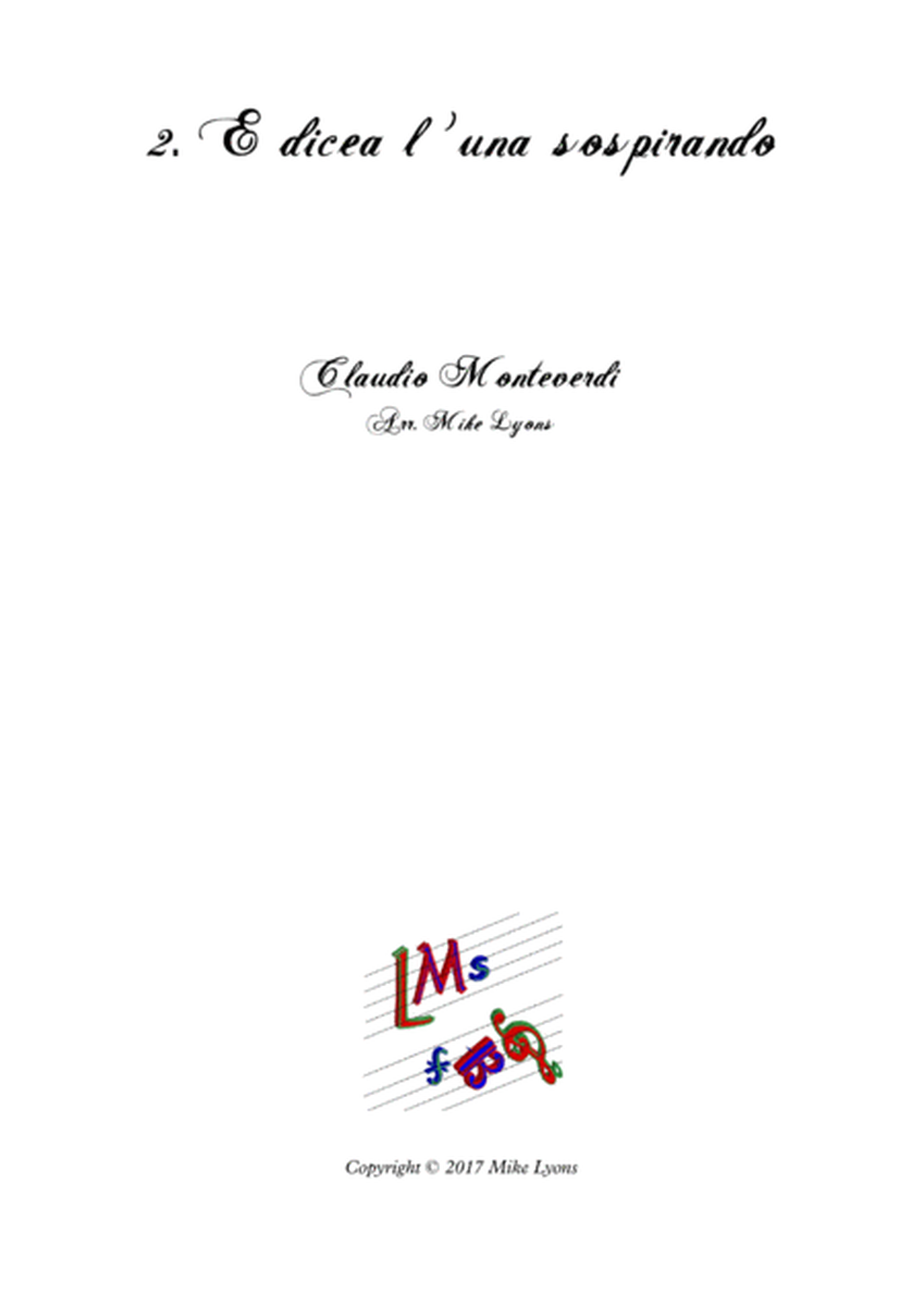Monteverdi Second Book of Madrigals - No 2 E dicea l'una sospirando image number null