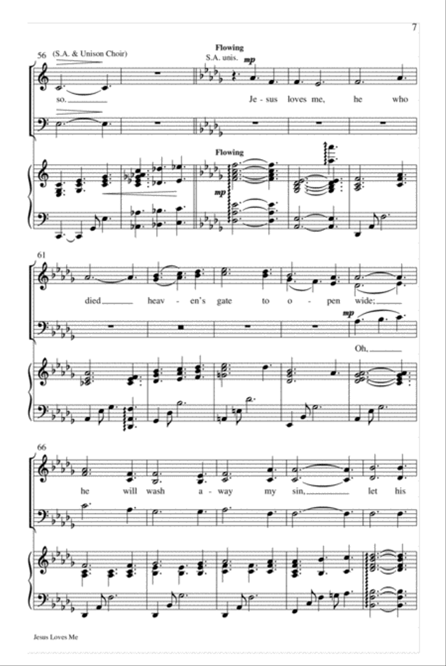 Jesus Loves Me Jesus Loves Me Unison Choir scores gallery preview page 7