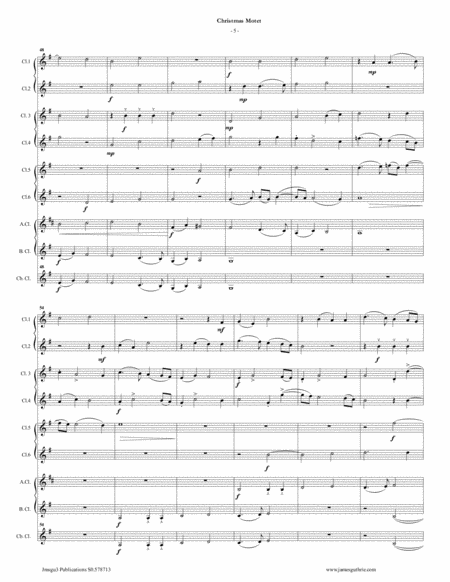 Mouton: Christmas Motet for Clarinet Choir image number null