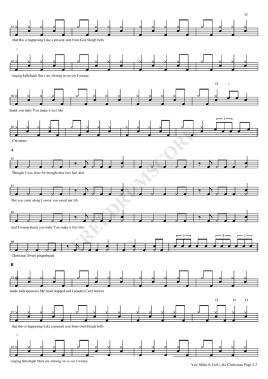 You Make It Feel Like Christmas Drum Set scores gallery preview page 2