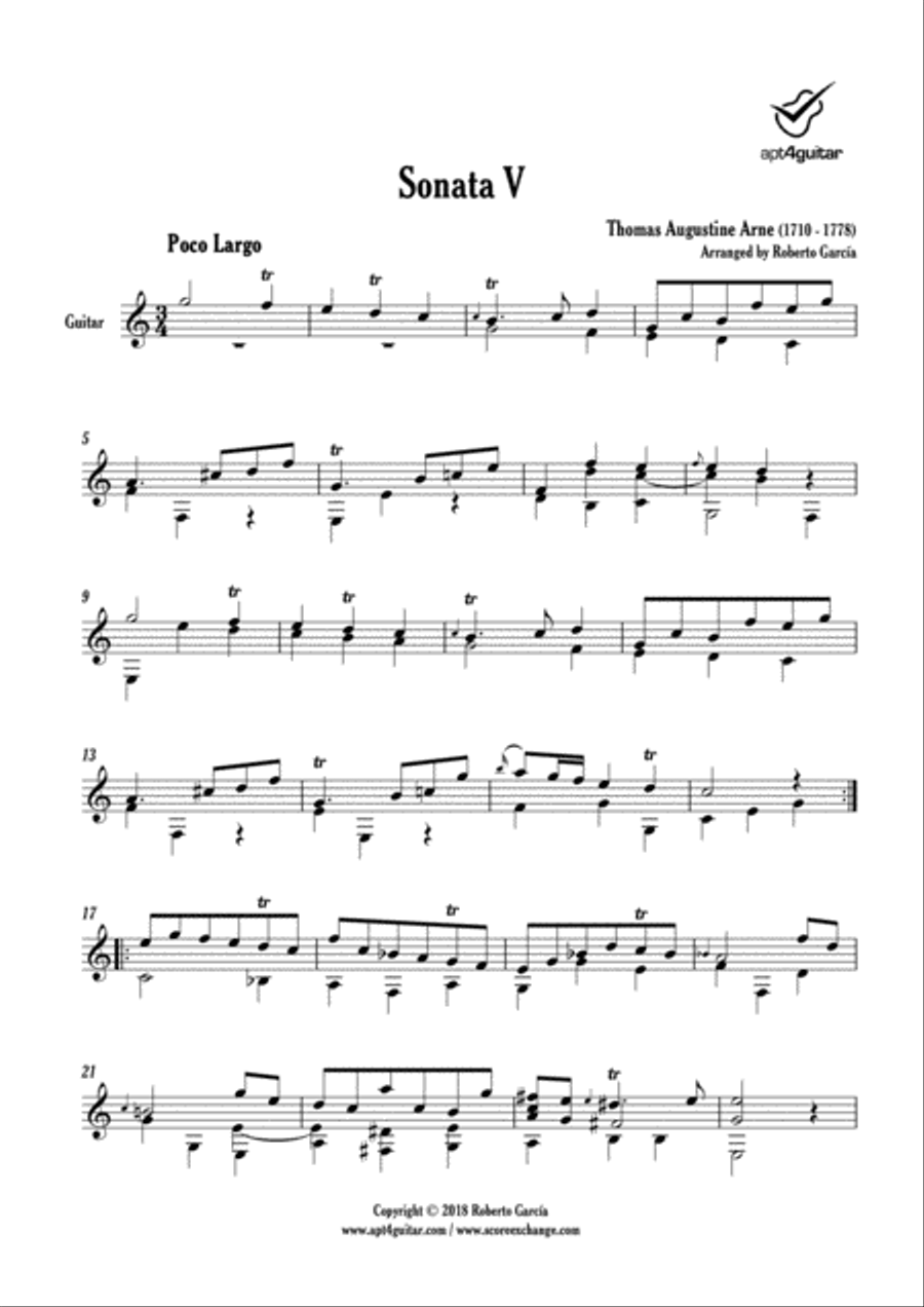 Two Sonatas Classical Guitar scores gallery preview page 2