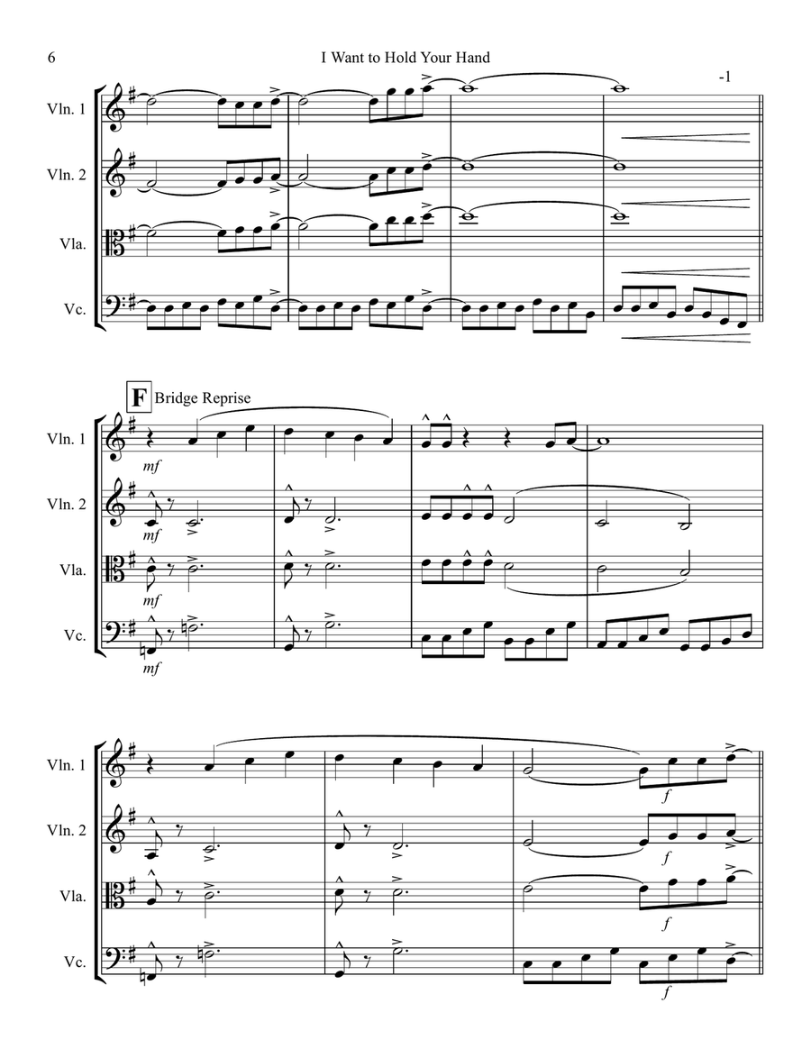 I Want To Hold Your Hand String Trio scores gallery preview page 6