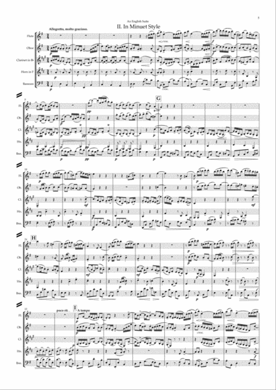 Parry: An English Suite (Complete) - wind quintet Woodwind Quintet scores gallery preview page 5