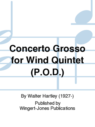 Book cover for Concerto Grosso For Wind Quintet
