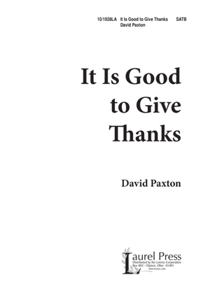 Book cover for It is Good to Give Thanks