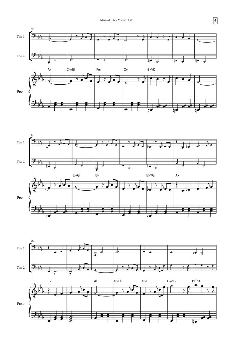 Married Life Brass Duet scores gallery preview page 5