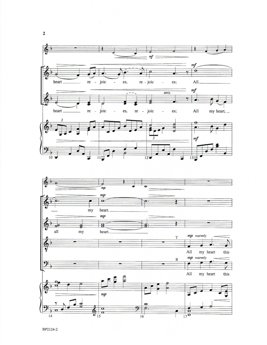 All My Heart This Night Rejoices 4-Part scores gallery preview page 3