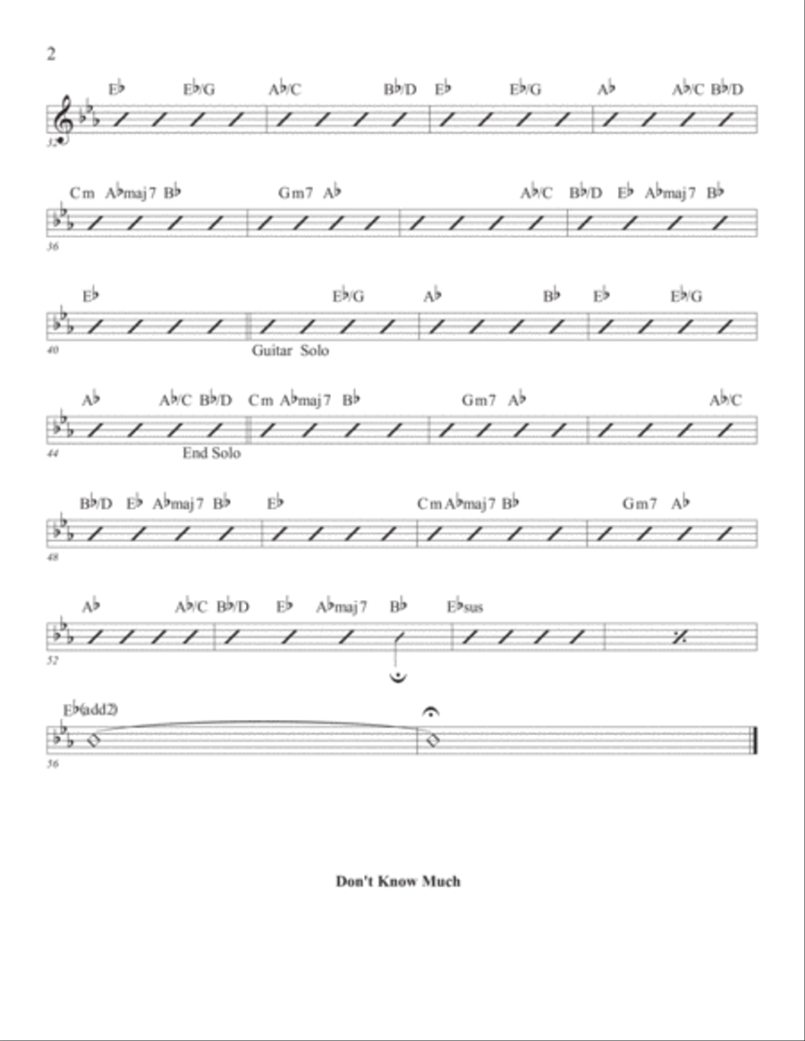 Don't Know Much Piano, Vocal, Guitar scores gallery preview page 2