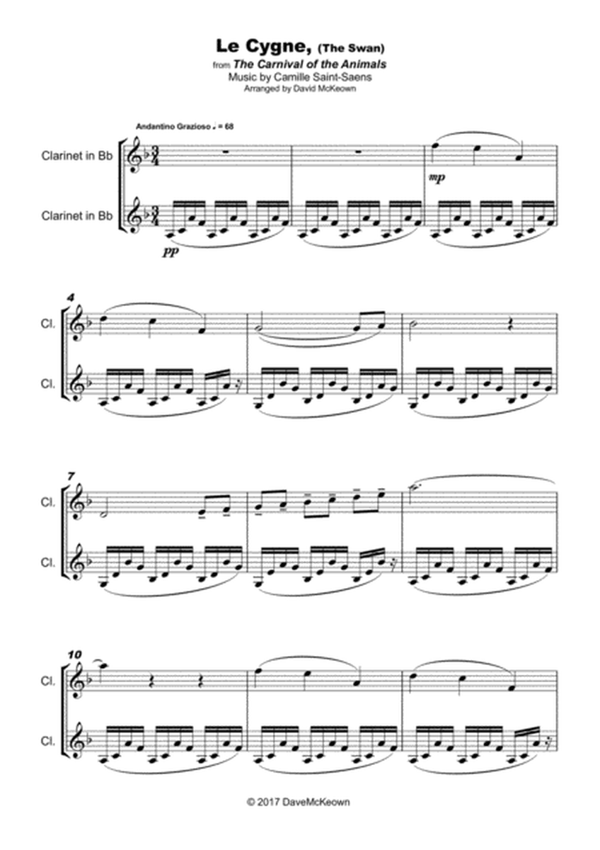The Swan, (Le Cygne), by Saint-Saens, Duet for Clarinet
