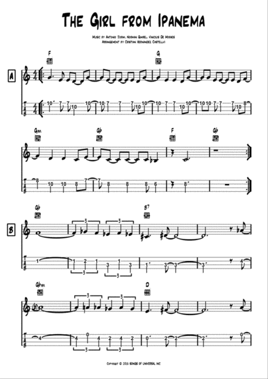 The Girl From Ipanema (garôta De Ipanema) Ukulele scores gallery preview page 1