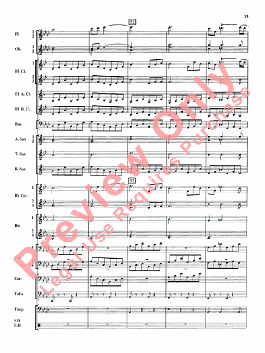Royal Fireworks Music Concert Band scores gallery preview page 14