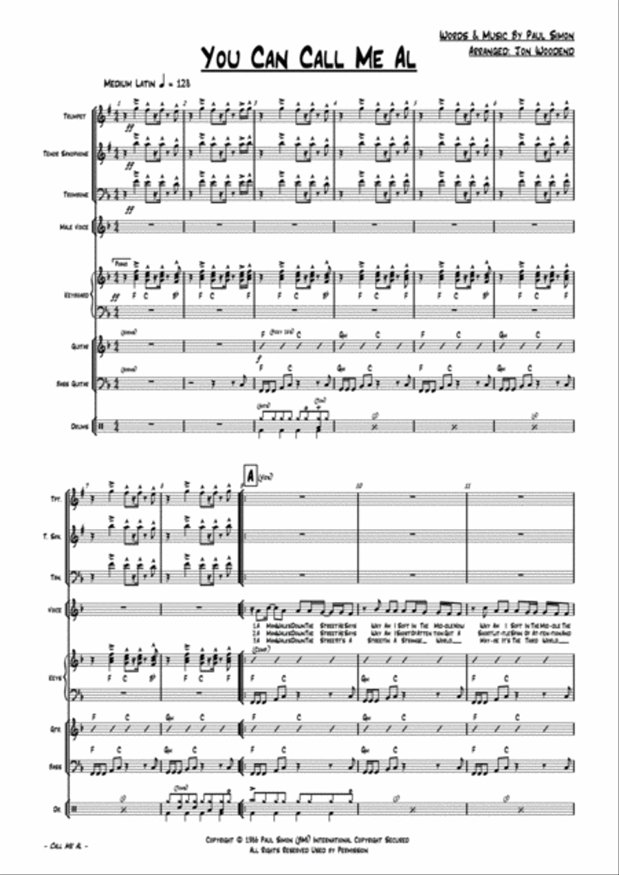 You Can Call Me Al Jazz Ensemble scores gallery preview page 4