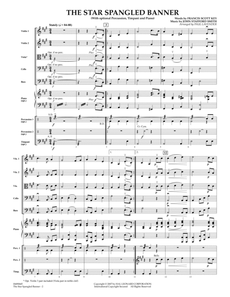 Star Spangled Banner - Full Score
