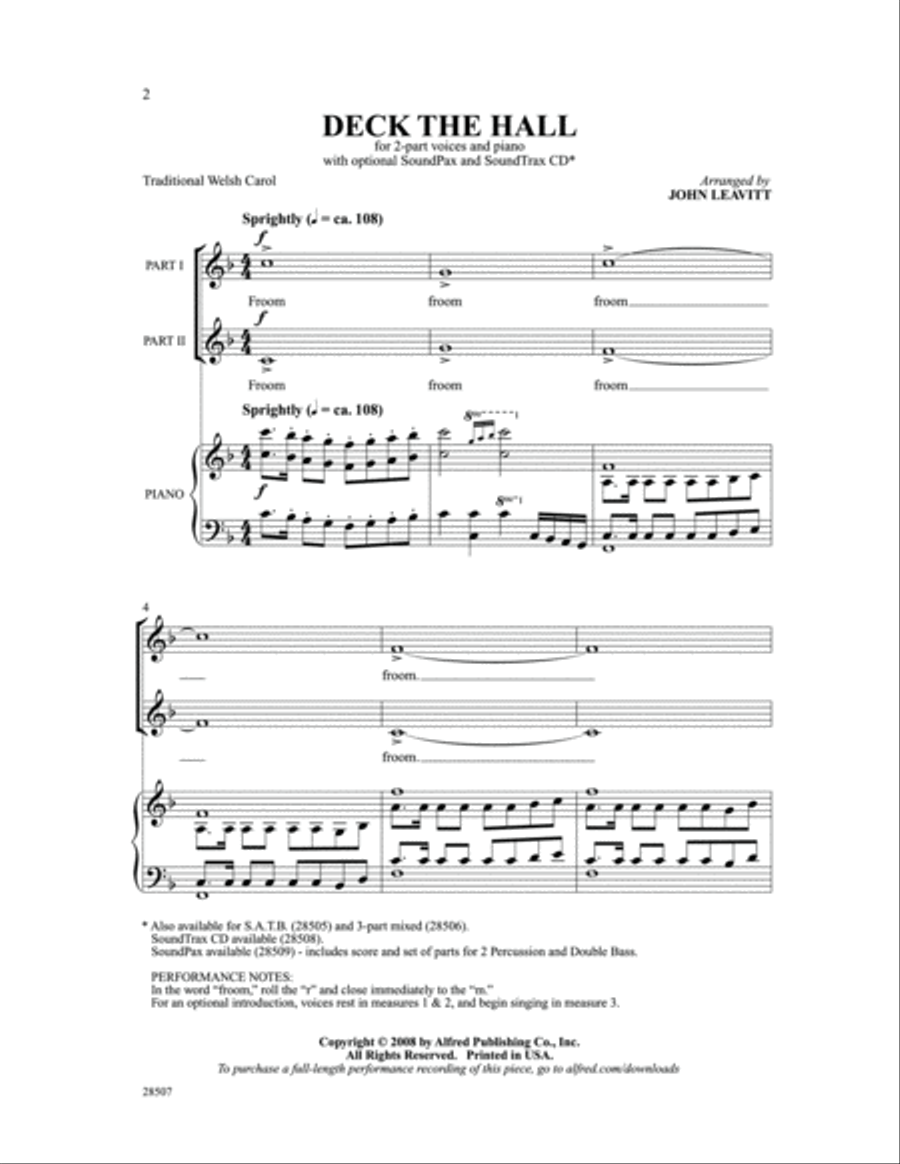 Deck the Hall Deck the Hall 2-Part scores gallery preview page 2