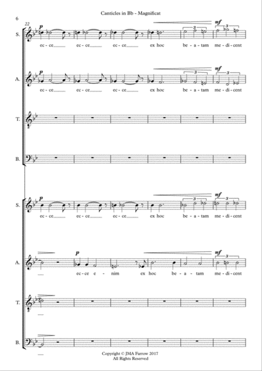 Canticles in Bb 4-Part scores gallery preview page 6