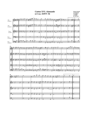 Alamande (Allemande) SSWV 54 (arrangement for 5 recorders)