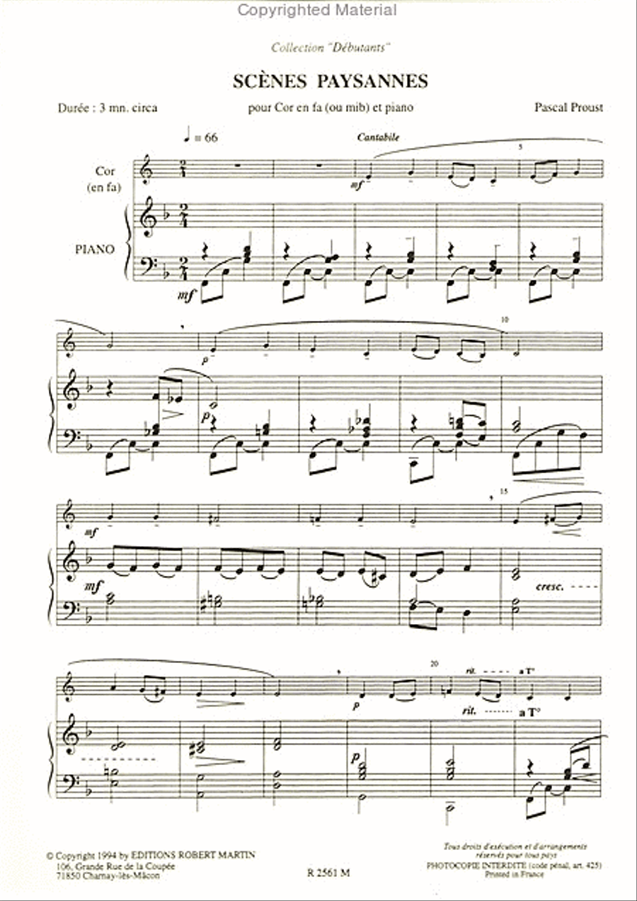 Scènes paysannes Horn scores gallery preview page 2