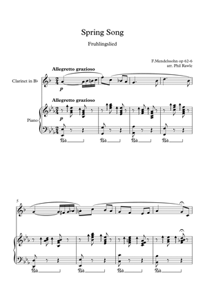 Spring Song (Fruhlingslied) - Clarinet and Piano