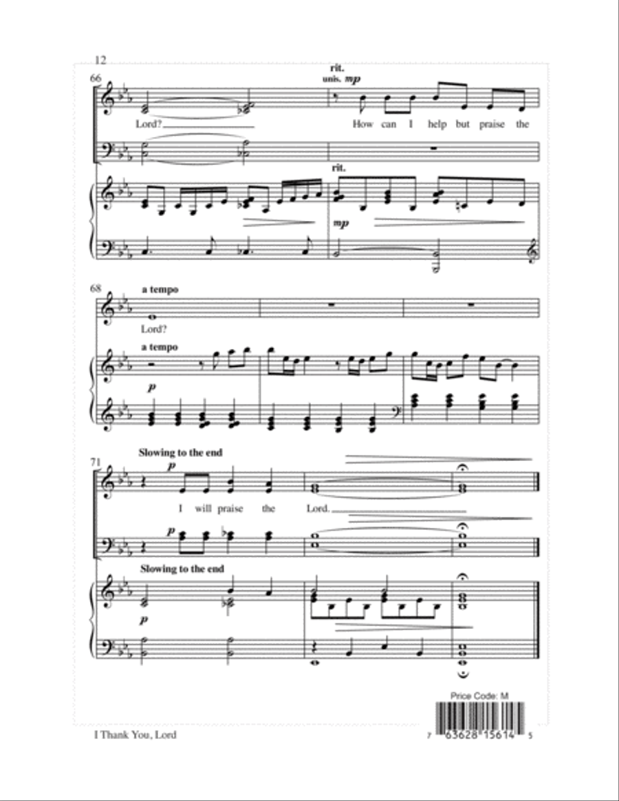 I Thank You, Lord 4-Part scores gallery preview page 13