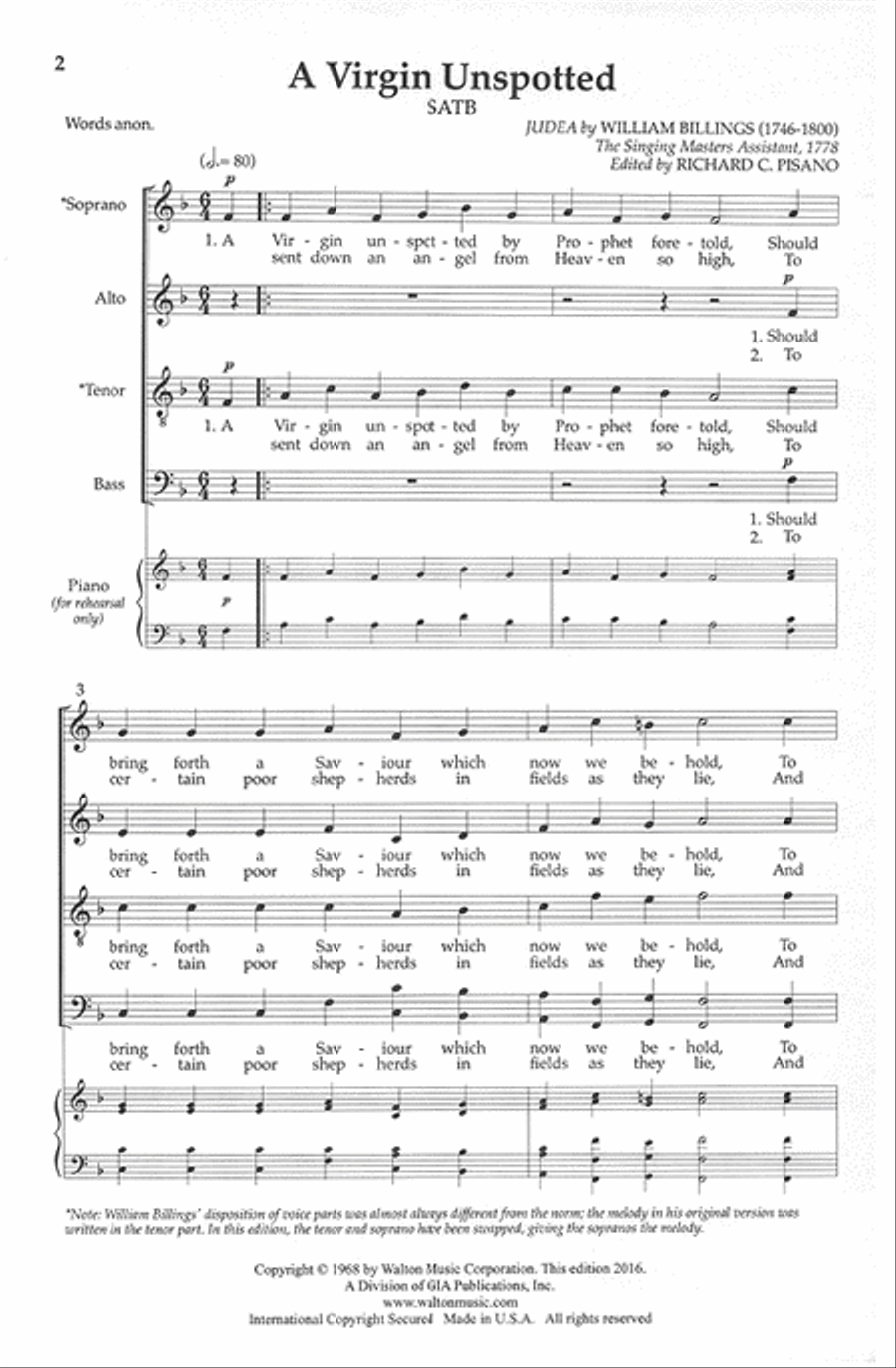 A Virgin Unspotted (Judea) 4-Part scores gallery preview page 2