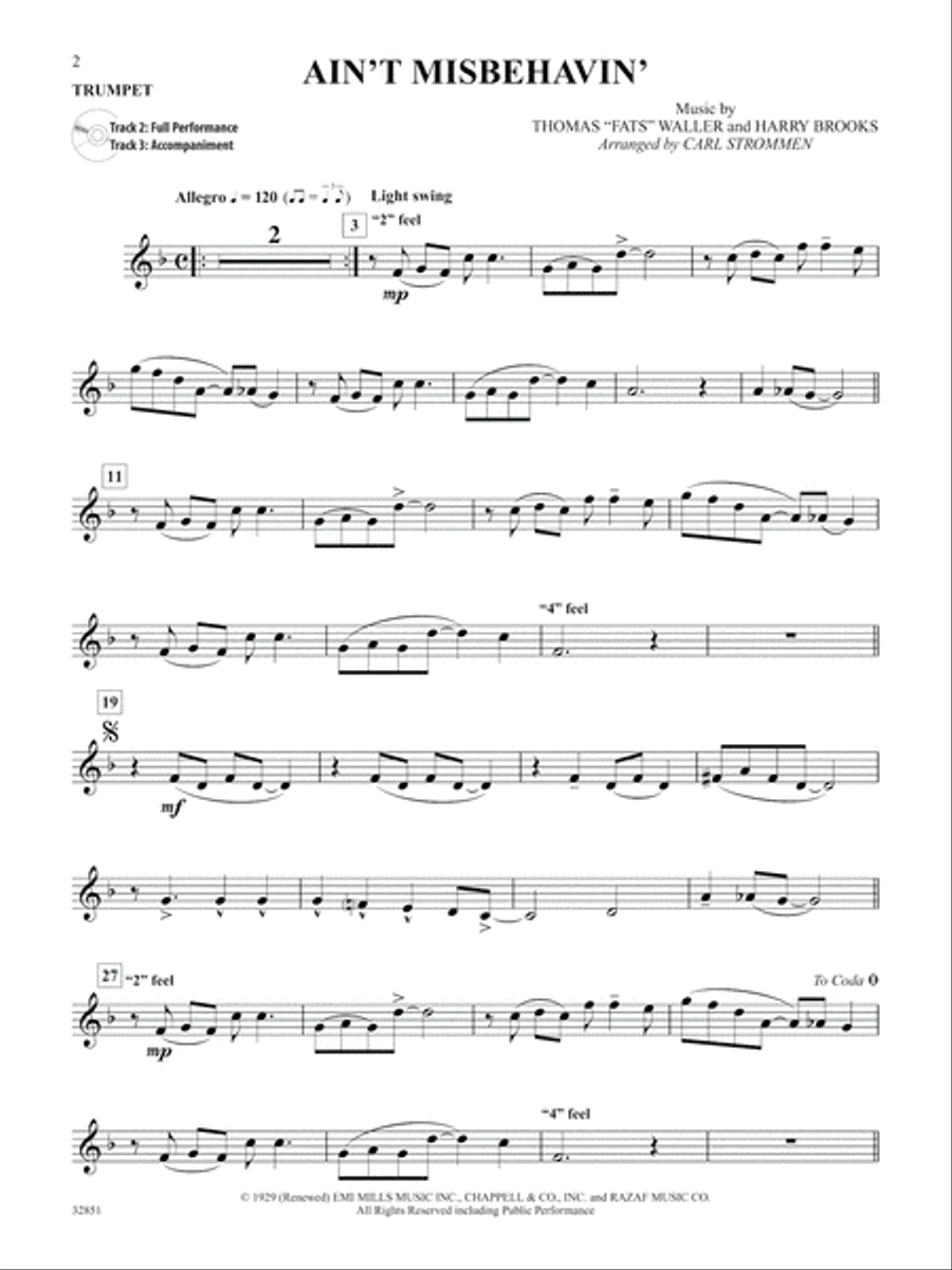 Instrumental Solos by Special Arrangement (11 Songs Arranged in Jazz Styles with Written-Out Improvisations) Trumpet Solo scores gallery preview page 3