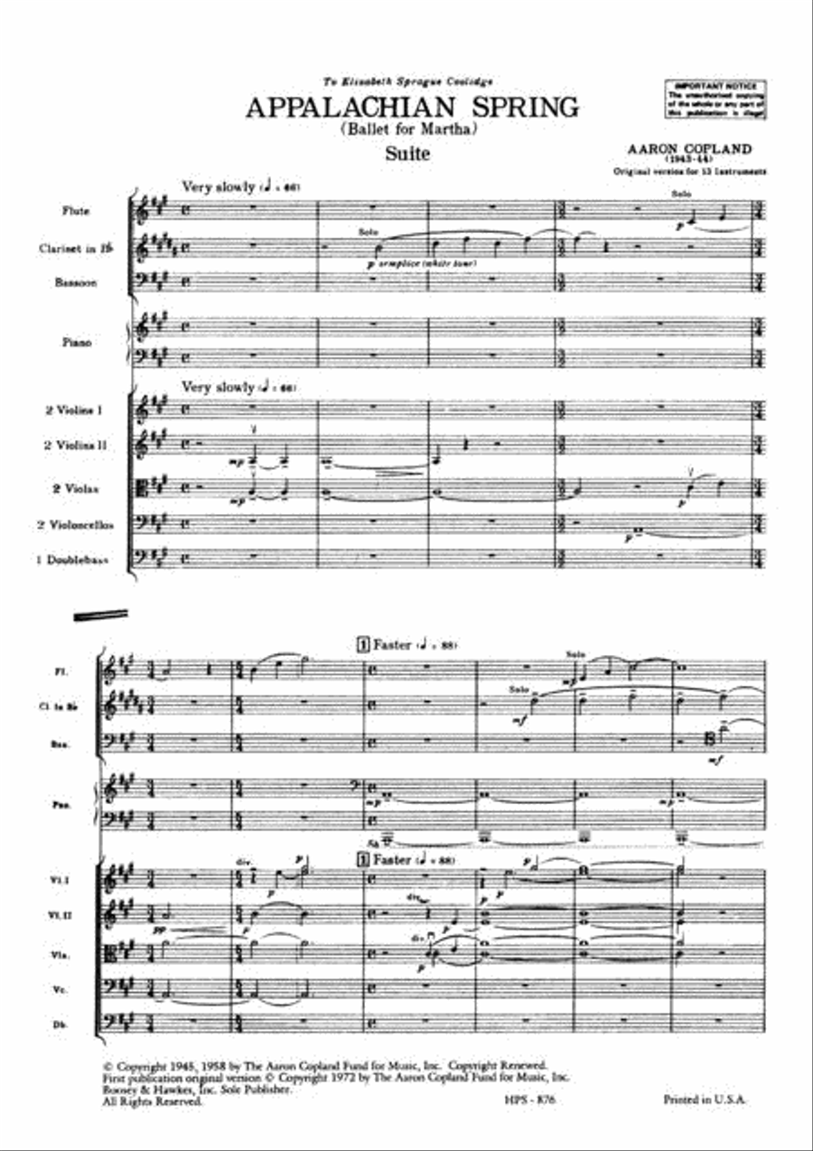 Appalachian Spring Orchestra scores gallery preview page 2