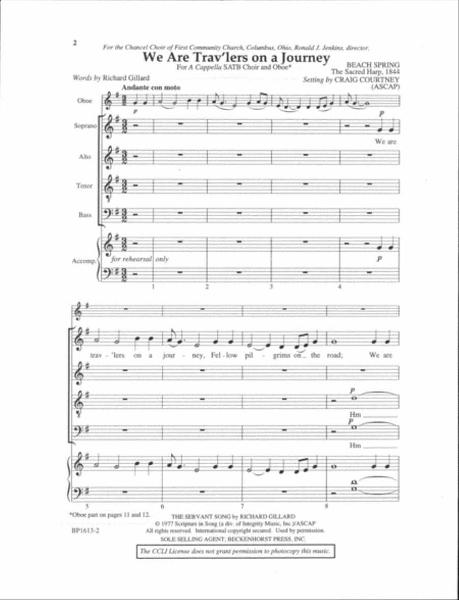 We Are Trav'lers on a Journey 4-Part scores gallery preview page 14