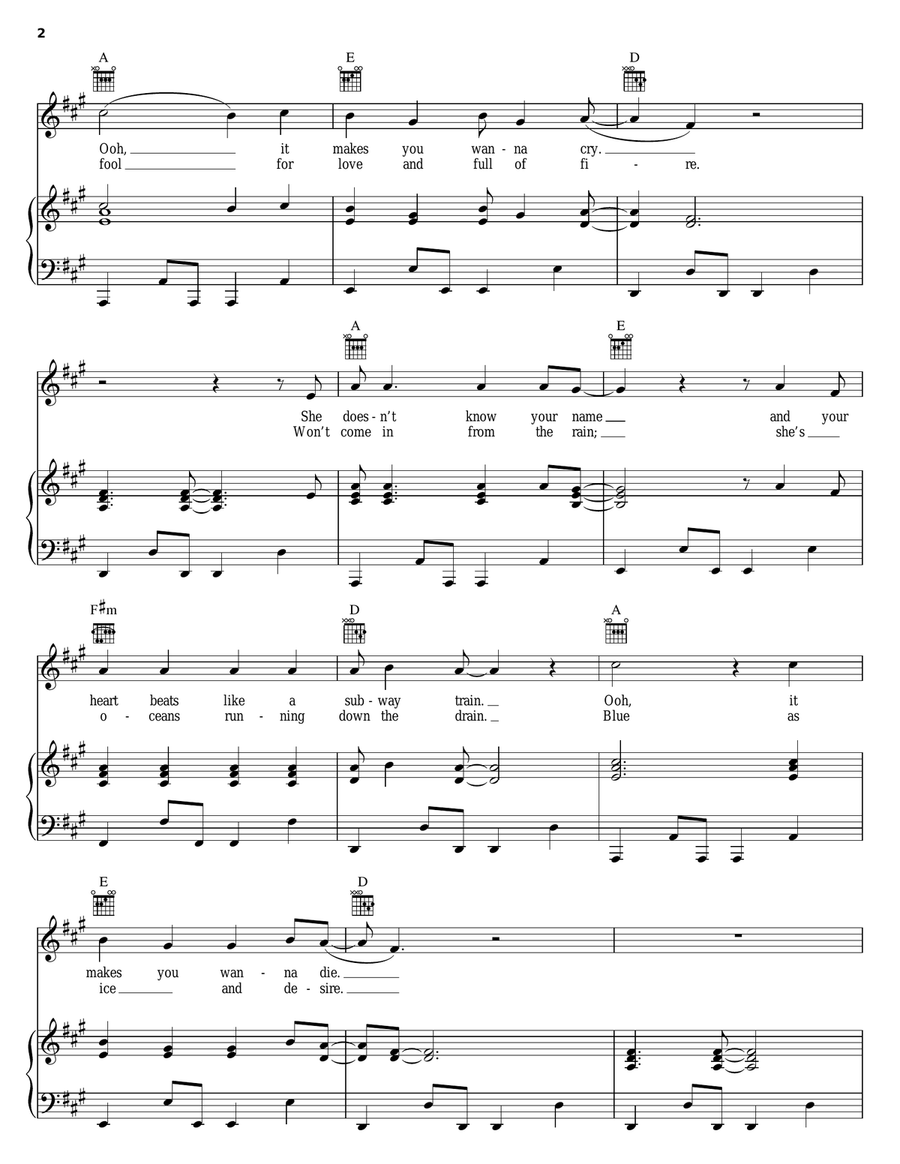 Maria Piano, Vocal, Guitar scores gallery preview page 2