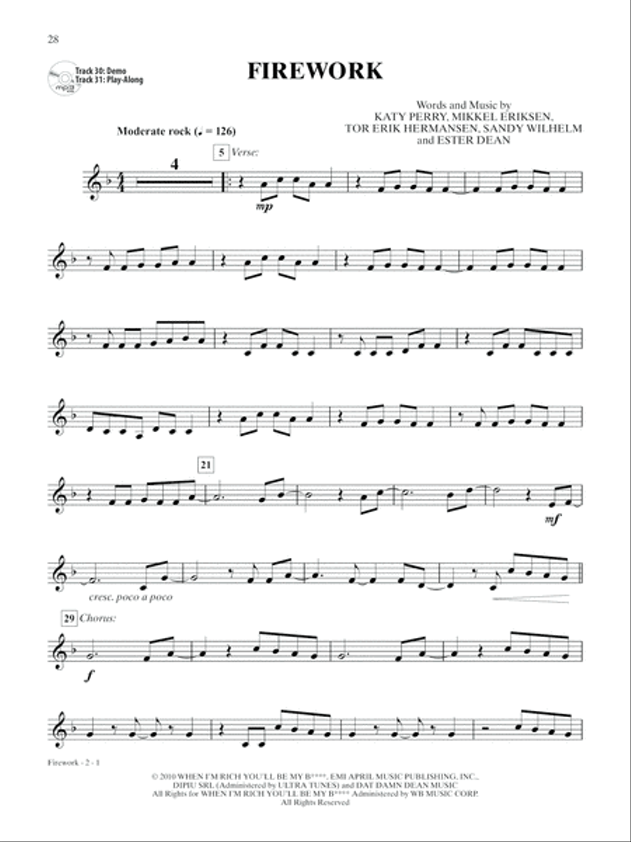 Ultimate Pop & Rock Instrumental Solos Horn Solo scores gallery preview page 4