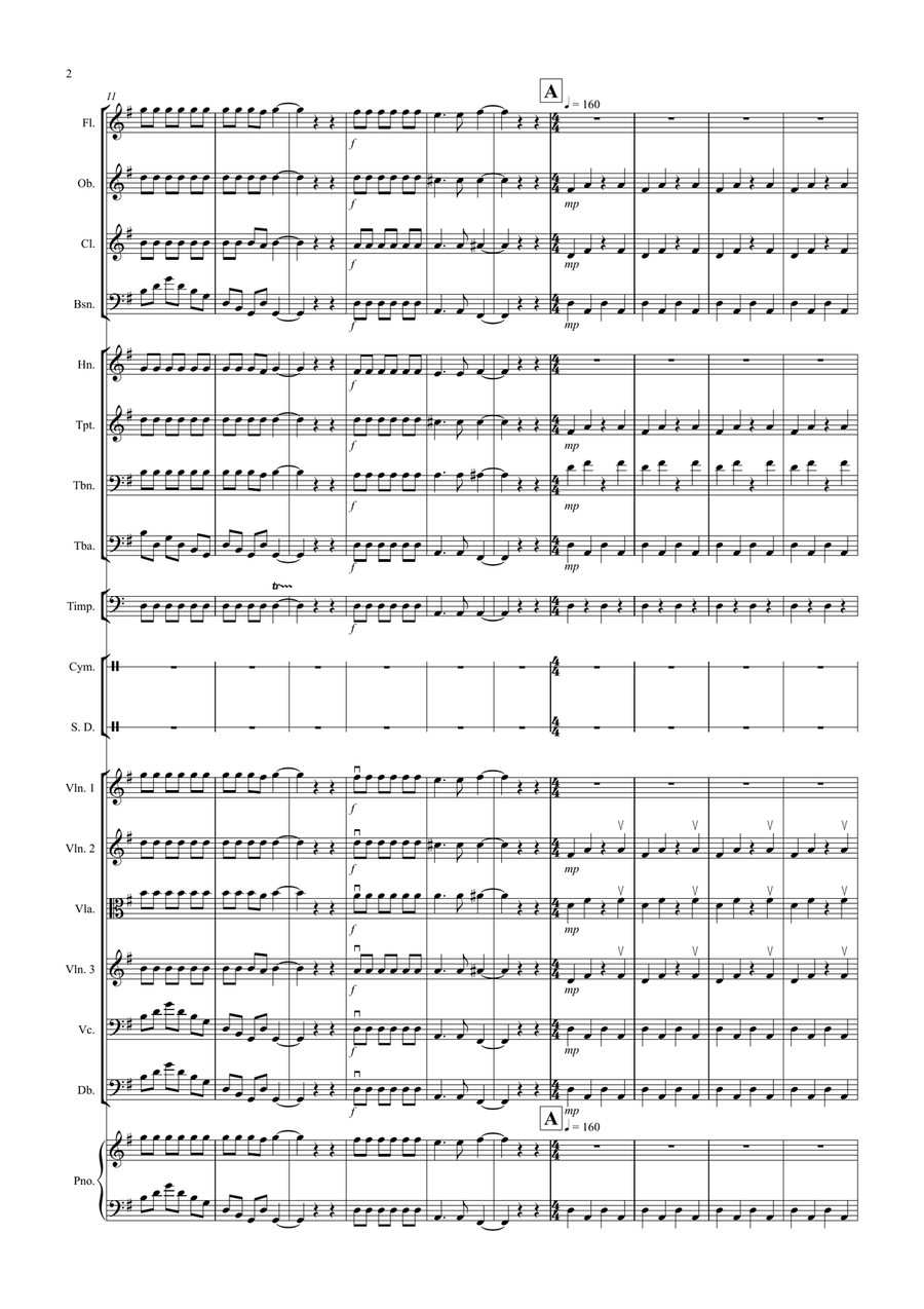 1812 Overture for School Orchestra Large Ensemble scores gallery preview page 2