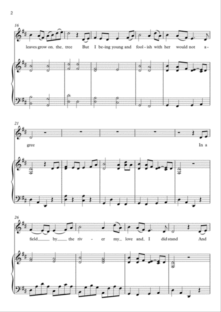 Down By The Salley Gardens - Vocal Voice scores gallery preview page 2