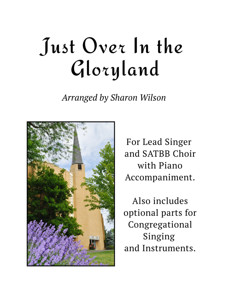 Just Over In the Gloryland - Congregational Set (for Lead, SATBB choir, Piano, and Ensemble) Choir scores gallery preview page 1