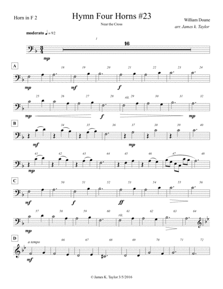 NEAR THE CROSS (Horn Quartet #23) image number null