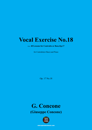 G. Concone-Vocal Exercise No.18,for Contralto(or Bass) and Piano