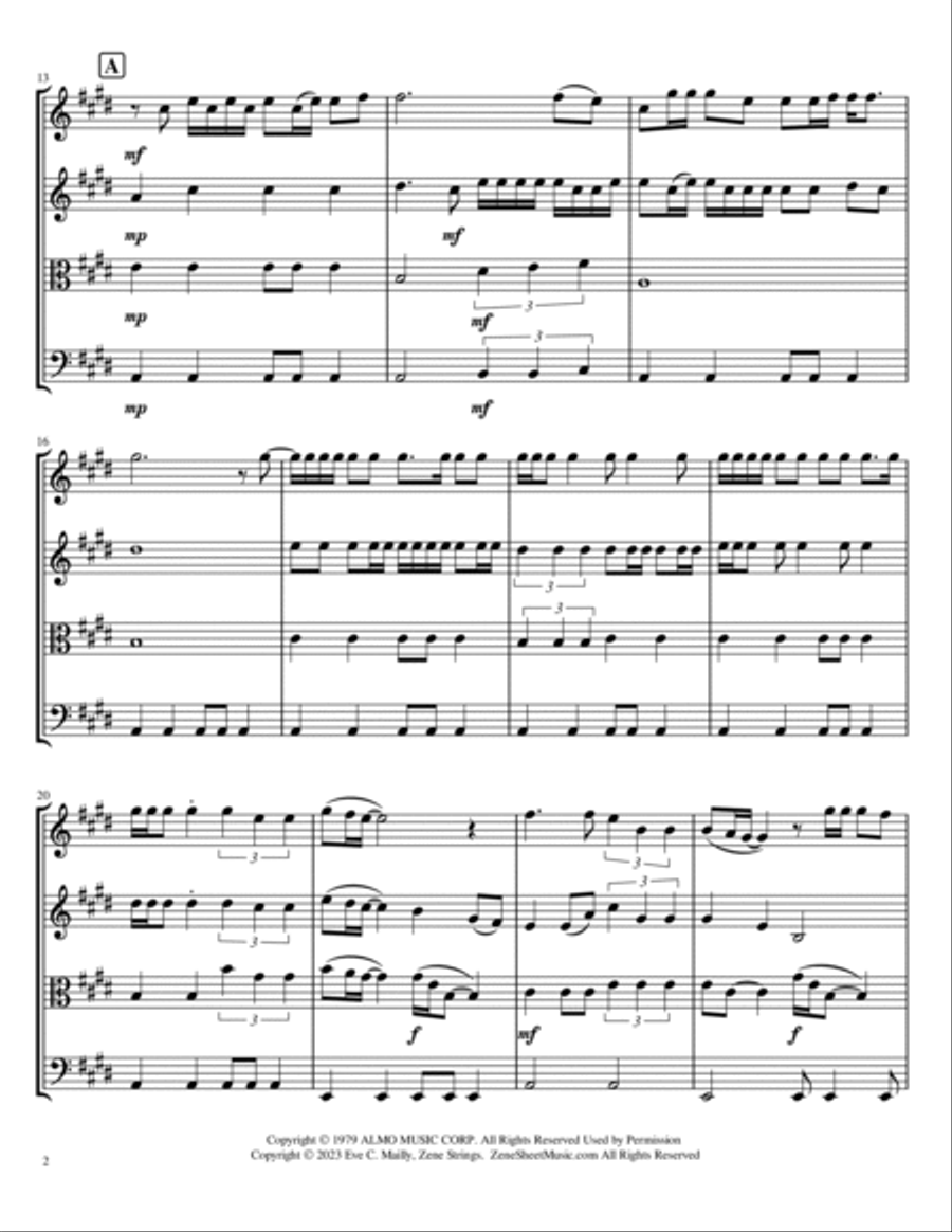 Here Comes My Girl String Quartet scores gallery preview page 2
