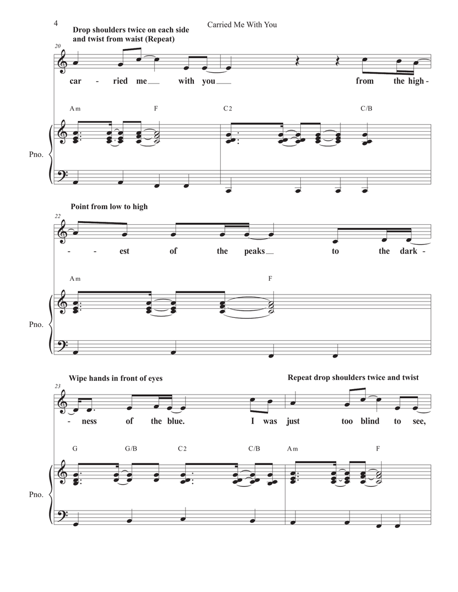 Carried Me With You Unison Choir scores gallery preview page 4