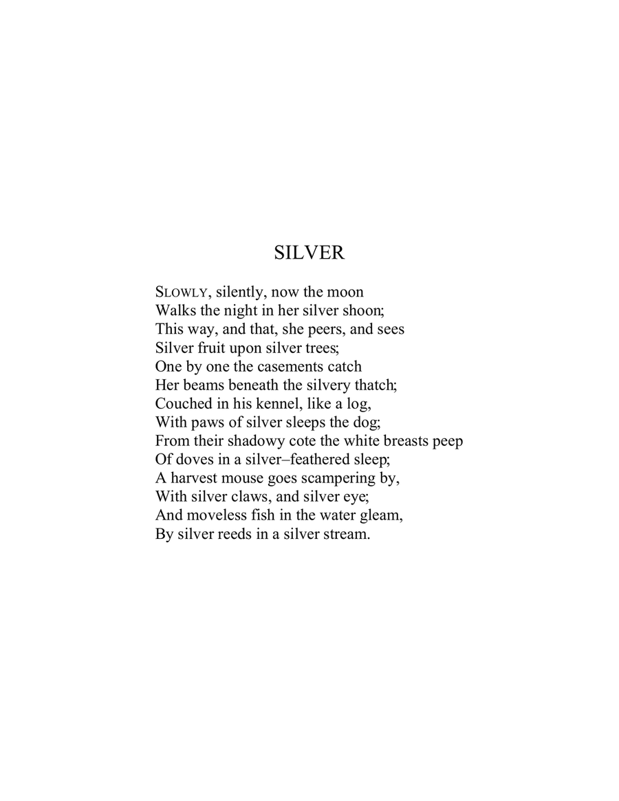 Silver - An Original Song Setting of Walter de la Mare's Poetry for VOICE and PIANO: Key G Piano, Vocal scores gallery preview page 3
