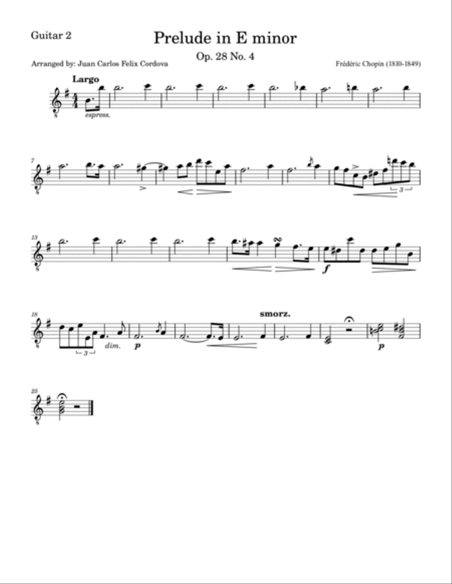 Prelude in E minor Op. 28 No. 4 for 2 guitars Chamber Music scores gallery preview page 2