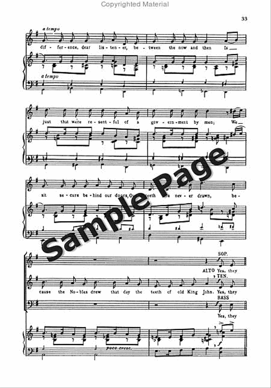 Ballad of Magna Carta 4-Part scores gallery preview page 34