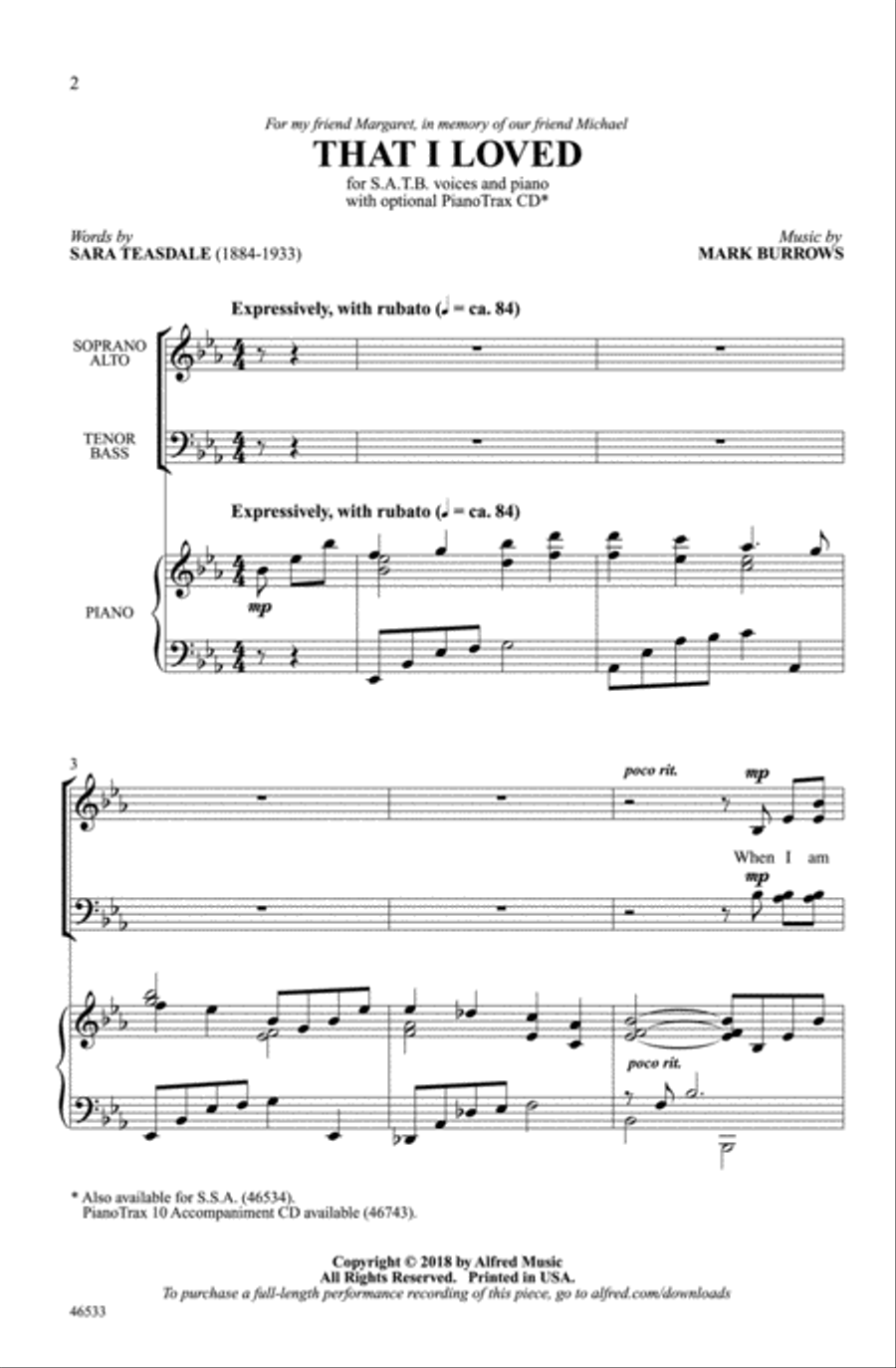 That I Loved Choir scores gallery preview page 1