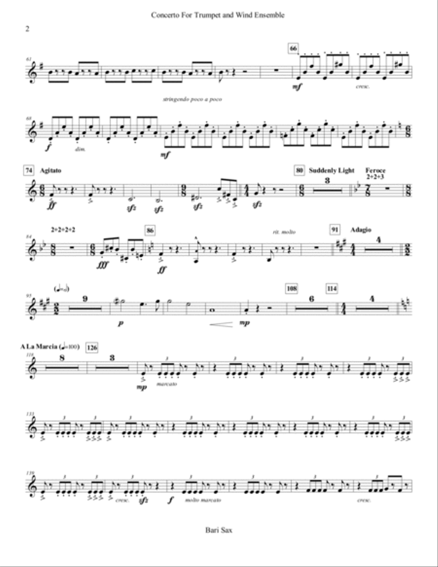 Concerto for Trumpet and Wind Ensemble - Complete Parts Concert Band scores gallery preview page 5